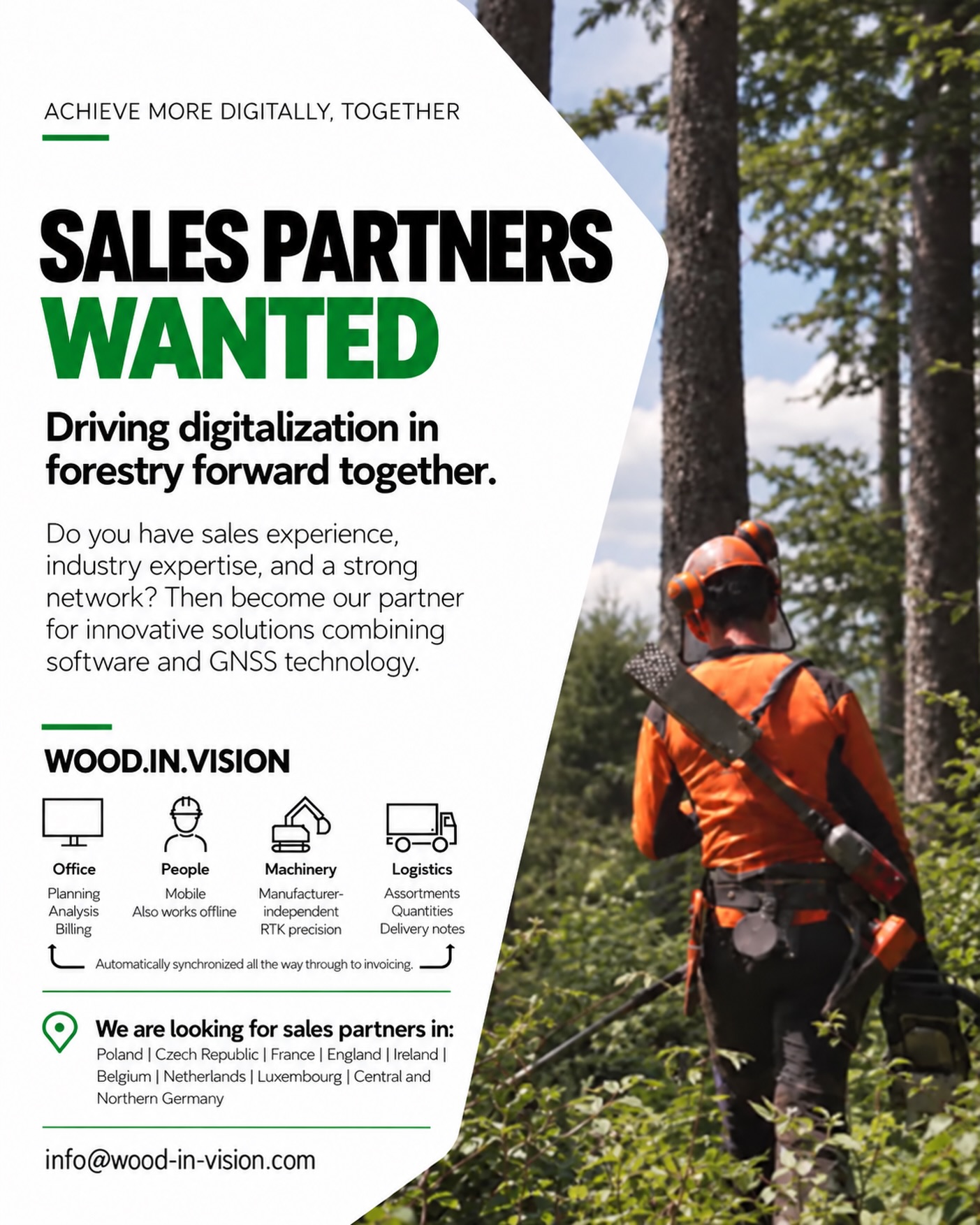 Sales Partners Wanted for W.I.V – Digital Timber Harvesting Platform
